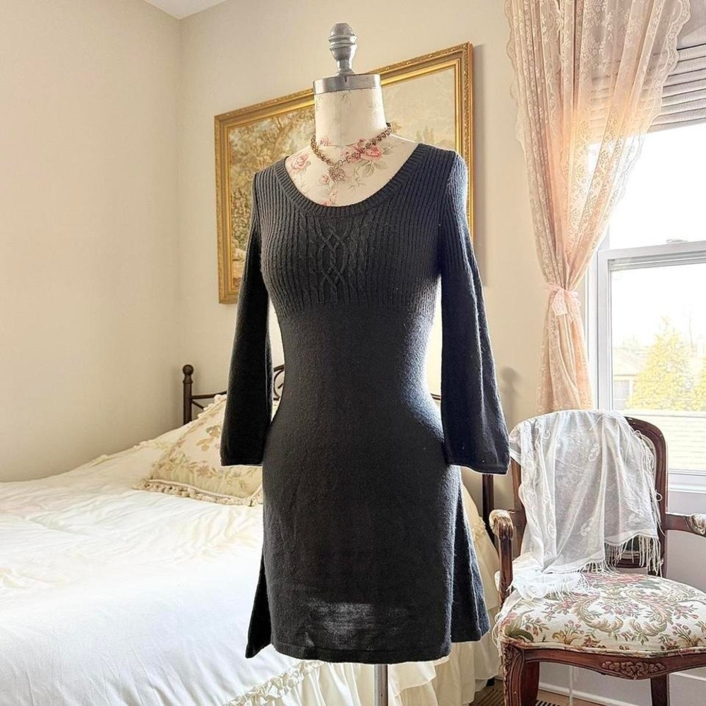 Gray knit mini dress